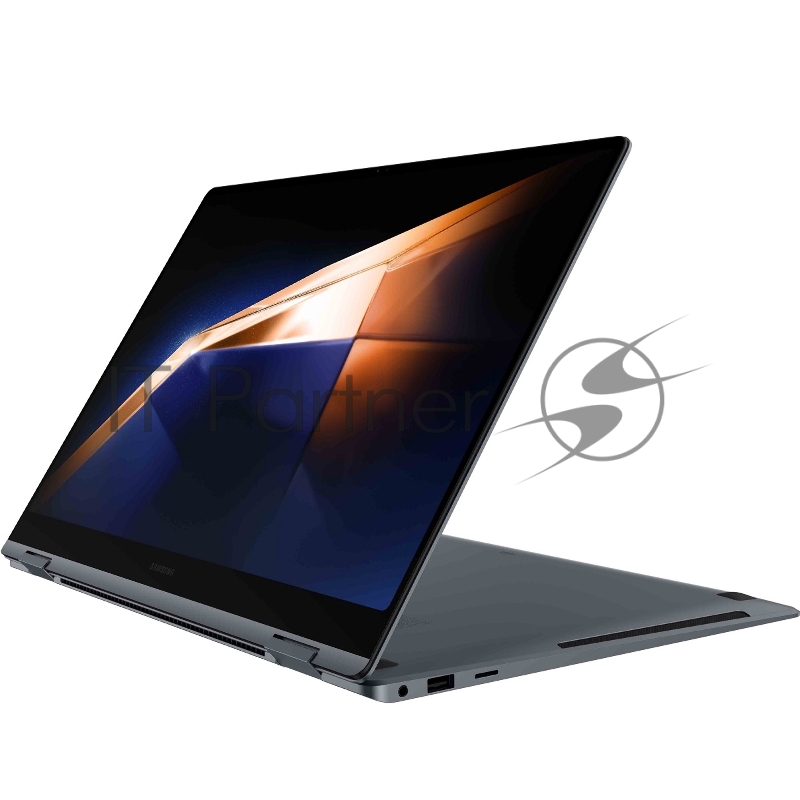 Ноутбук Samsung Galaxy Book4 Pro 360 16(2880x1800 AMOLED)/Touch/Intel Core Ultra 7 155H(1.4Ghz)/16384Mb/512PCISSD Arc graphics/Cam/BT/WiFi/76WHr/war 1y/1.66kg/Moonstone Gray/Win11Home + Eng kbd 3 pin