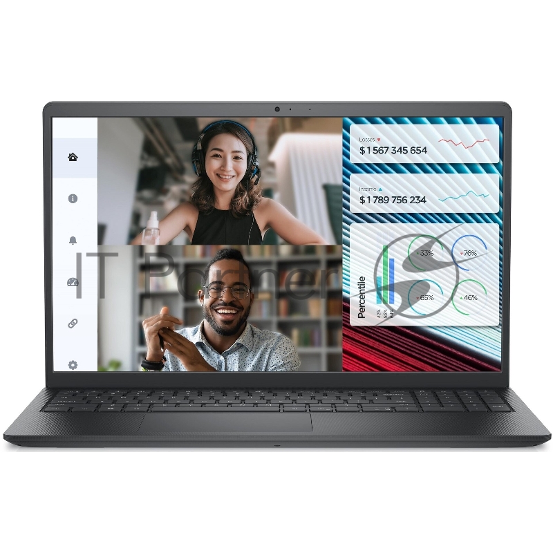 Ноутбук Dell Vostro 3520 15.6(1920x1080 (матовый))/Intel Core i5 1235U(1.3Ghz)/8192Mb/512SSDGb/ UHD Graphics/Cam/BT/WiFi/war 1y/1.9kg/black/Ubuntu + EN_kbd 3pin