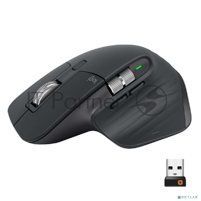 Мышь беспроводная Logitech MX Master 3s графитовый, 8000 dpi, радиоканал, Bluetooth, USB, кнопки - 7