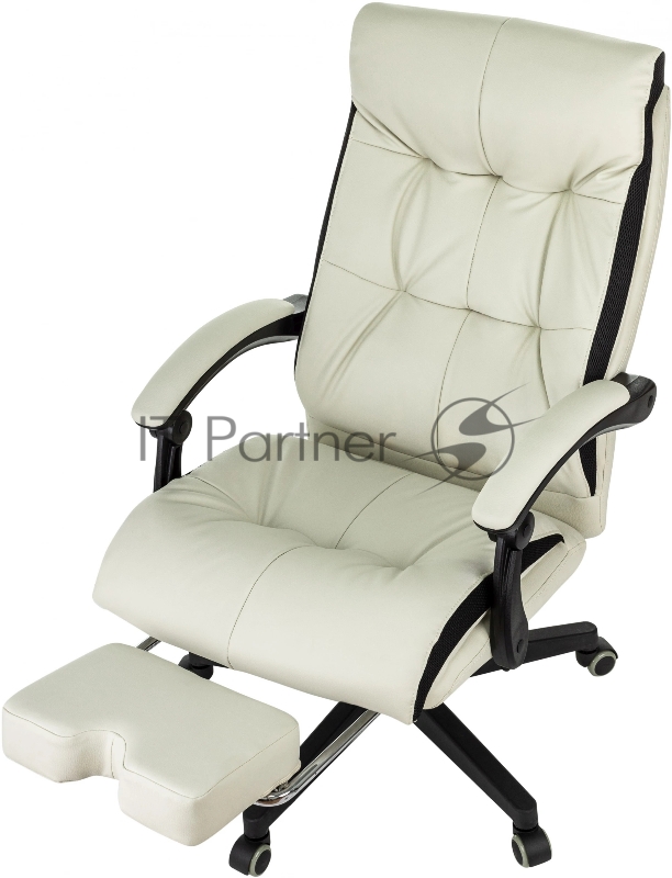 Кресло руководителя Бюрократ CH-824MSG-F слоновая кость эко.кожа/ткань крестов. пластик подст.для ног