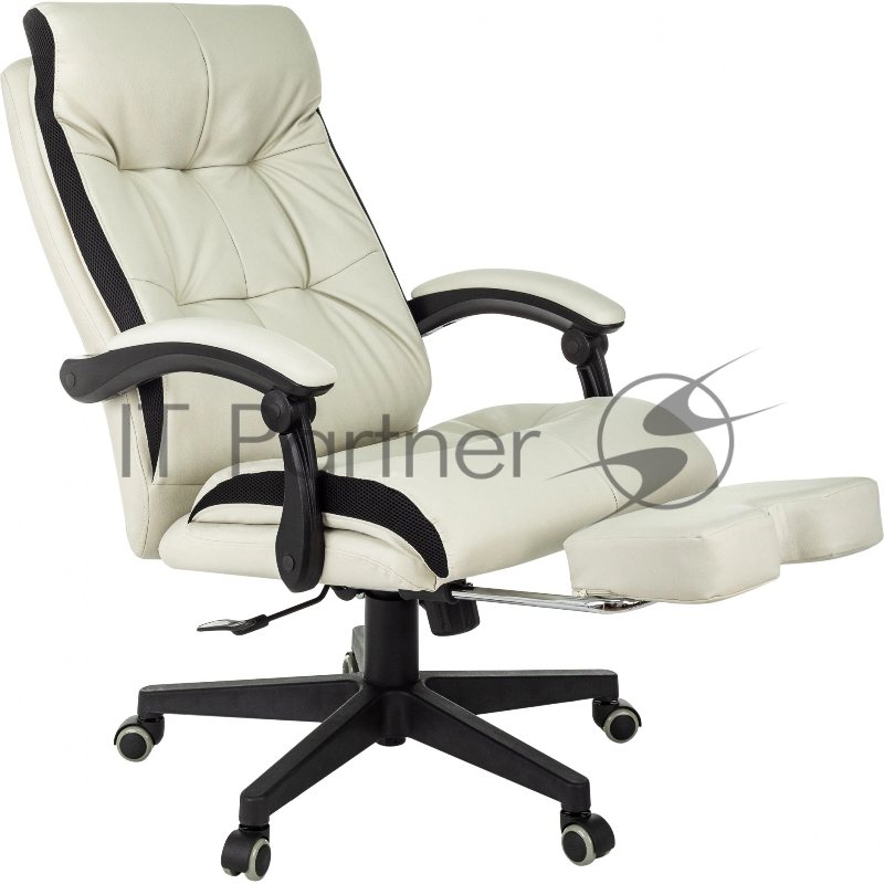 Кресло руководителя Бюрократ CH-824MSG-F слоновая кость эко.кожа/ткань крестов. пластик подст.для ног