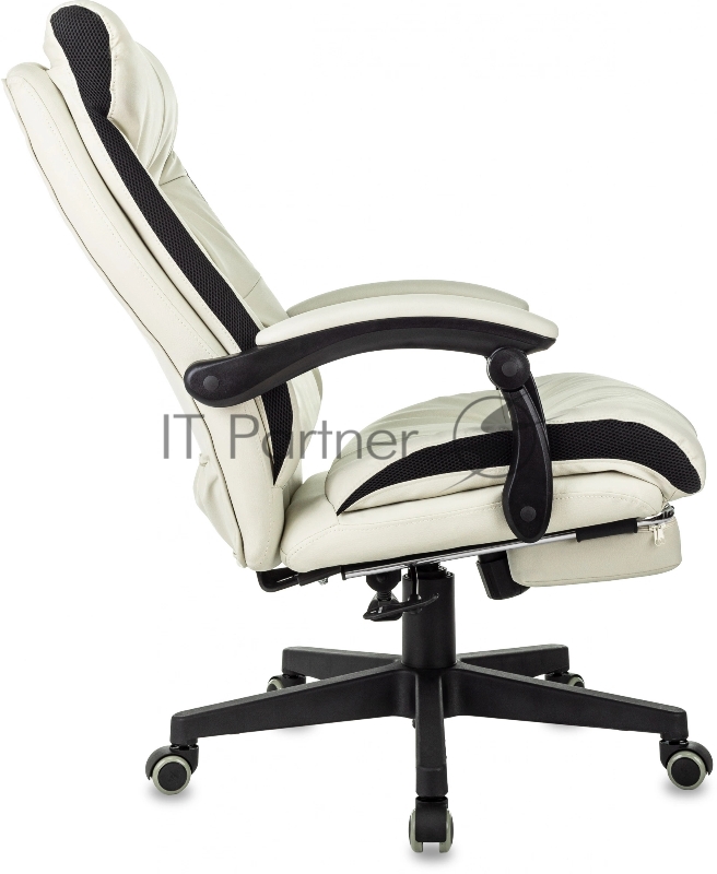 Кресло руководителя Бюрократ CH-824MSG-F слоновая кость эко.кожа/ткань крестов. пластик подст.для ног