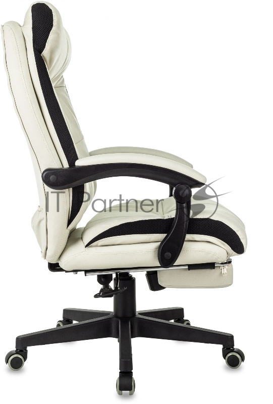Кресло руководителя Бюрократ CH-824MSG-F слоновая кость эко.кожа/ткань крестов. пластик подст.для ног