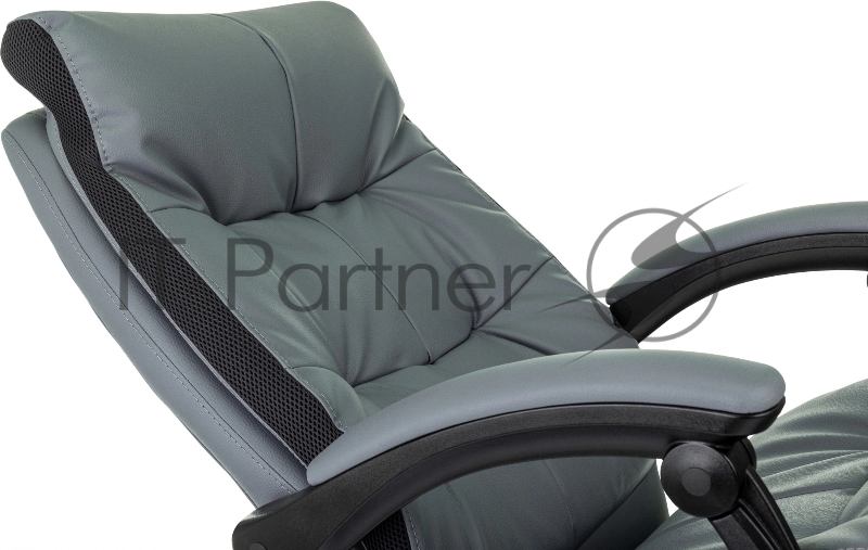 Кресло руководителя Бюрократ CH-824MSG-F серый эко.кожа/ткань крестов. пластик подст.для ног