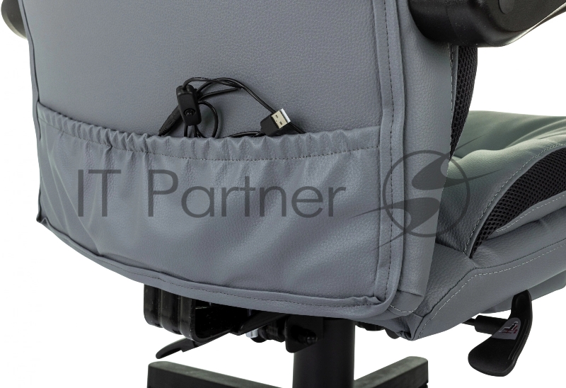 Кресло руководителя Бюрократ CH-824MSG-F серый эко.кожа/ткань крестов. пластик подст.для ног