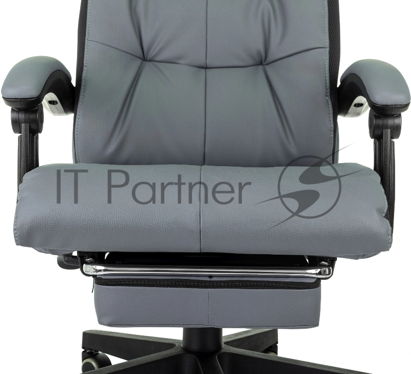 Кресло руководителя Бюрократ CH-824MSG-F серый эко.кожа/ткань крестов. пластик подст.для ног