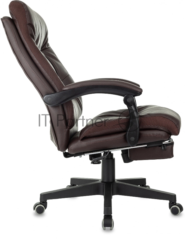 Кресло руководителя Бюрократ CH-824MSG-F коричневый эко.кожа/ткань крестов. пластик подст.для ног