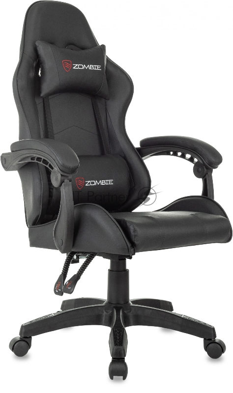 Кресло игровое Zombie Fortuna 1 черный эко.кожа крестов. пластик