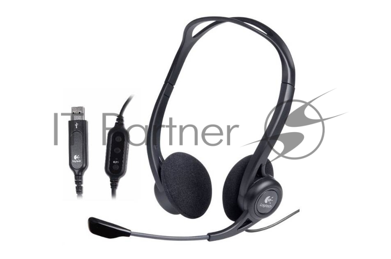 Наушники с микрофоном Logitech 960 черный 2.4м накладные оголовье (981-000100)
