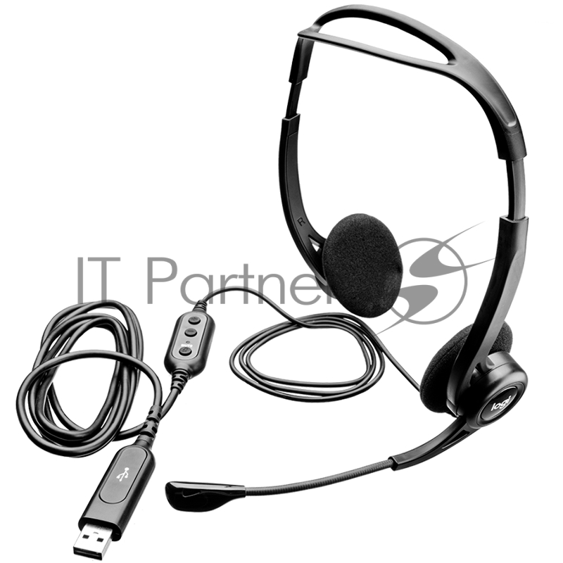 Наушники с микрофоном Logitech 960 черный 2.4м накладные оголовье (981-000100)