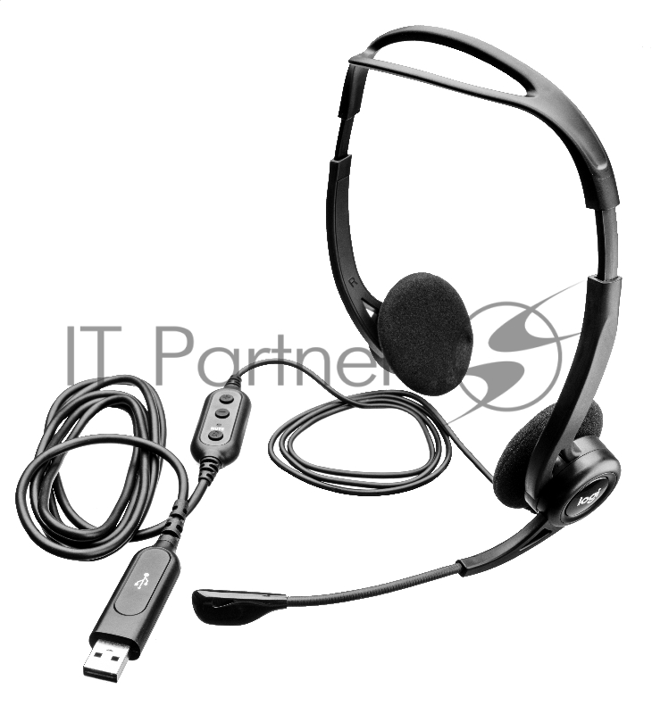 Наушники с микрофоном Logitech 960 черный 2.4м накладные оголовье (981-000100)