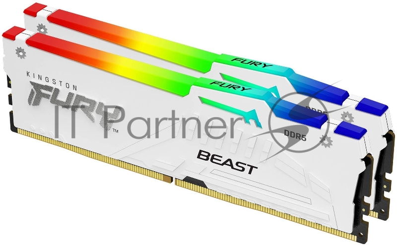 Оперативная память Kingston 64GB 5600MT/s DDR5 CL36 DIMM (Kit of 2) FURY Beast White RGB EXPO KF556C36BWEAK2-64