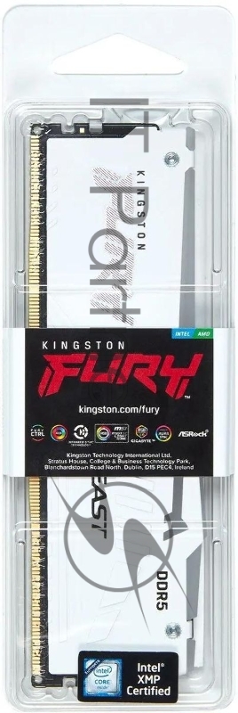 Оперативная память Kingston 32GB 5600MT/s DDR5 CL40 DIMM FURY Beast White RGB XMP KF556C40BWA-32