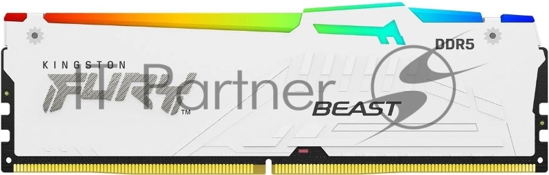Оперативная память Kingston 32GB 5600MT/s DDR5 CL40 DIMM FURY Beast White RGB XMP KF556C40BWA-32