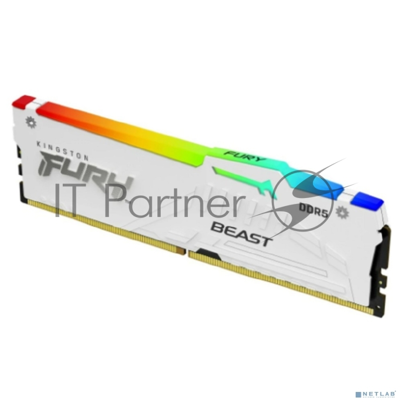 Оперативная память Kingston 32GB 5600MT/s DDR5 CL40 DIMM FURY Beast White RGB XMP KF556C40BWA-32