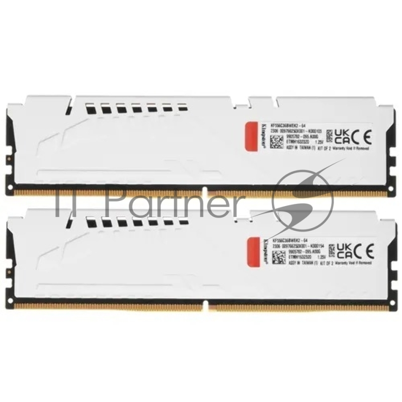 Оперативная память Kingston 64GB 5600MT/s DDR5 CL36 DIMM (Kit of 2) FURY Beast White EXPO KF556C36BWEK2-64