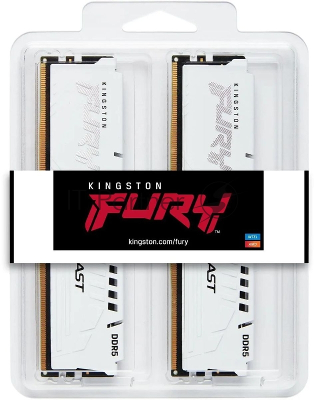 Оперативная память Kingston 64GB 5600MT/s DDR5 CL36 DIMM (Kit of 2) FURY Beast White EXPO KF556C36BWEK2-64