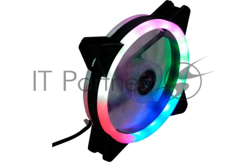 Вентилятор Gembird D12025S12L-CF, с подсветкой, 120x120x25, гидродин., 3pin/4pin Molex, провод 35см, цветной