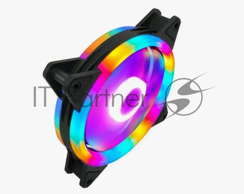 Вентилятор Gembird D12025S12L-CF, с подсветкой, 120x120x25, гидродин., 3pin/4pin Molex, провод 35см, цветной