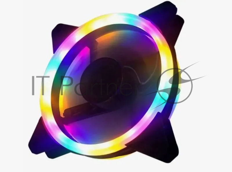 Вентилятор Gembird D12025S12L-CF, с подсветкой, 120x120x25, гидродин., 3pin/4pin Molex, провод 35см, цветной