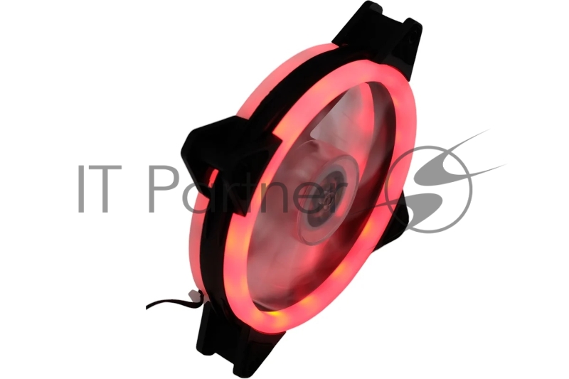 Вентилятор Gembird D12025S12L-R, с подсветкой, 120x120x25, гидродин., 3pin/4pin Molex. провод 35см, красный