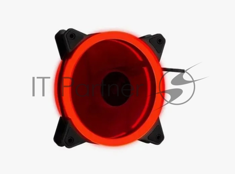 Вентилятор Gembird D12025S12L-R, с подсветкой, 120x120x25, гидродин., 3pin/4pin Molex. провод 35см, красный