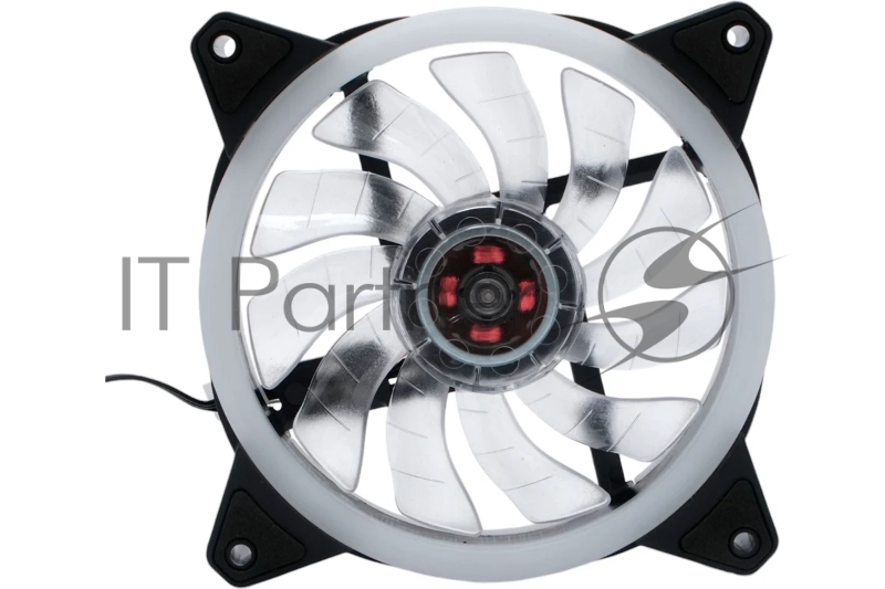 Вентилятор Gembird D12025S12L-R, с подсветкой, 120x120x25, гидродин., 3pin/4pin Molex. провод 35см, красный