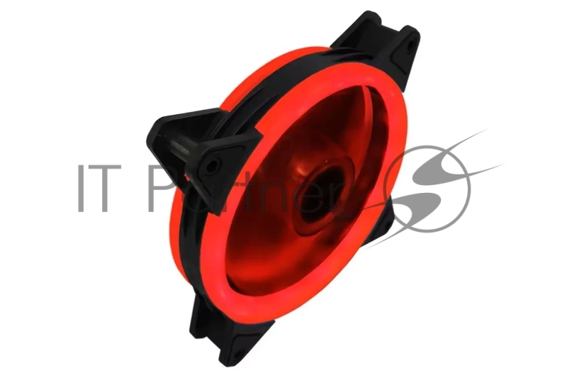 Вентилятор Gembird D12025S12L-R, с подсветкой, 120x120x25, гидродин., 3pin/4pin Molex. провод 35см, красный