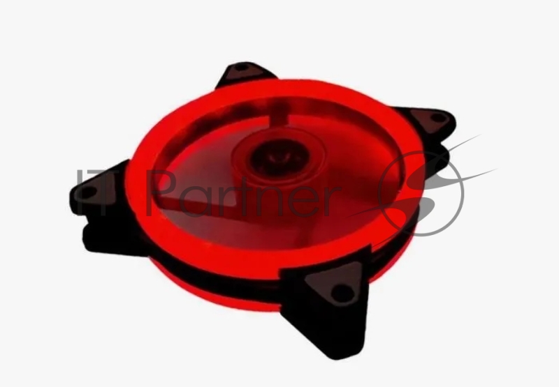 Вентилятор Gembird D12025S12L-R, с подсветкой, 120x120x25, гидродин., 3pin/4pin Molex. провод 35см, красный