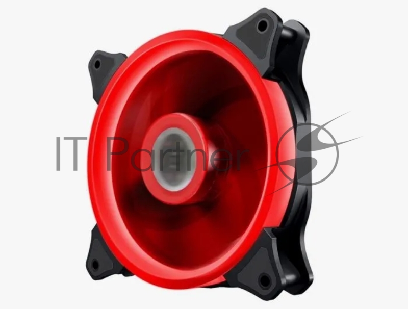 Вентилятор Gembird D12025S12L-R, с подсветкой, 120x120x25, гидродин., 3pin/4pin Molex. провод 35см, красный