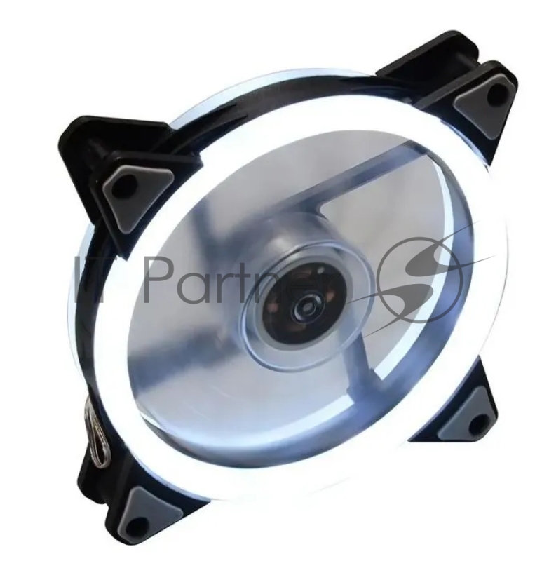 Вентилятор Gembird D12025S12L-W, с подсветкой, 120x120x25, гидродин., 3pin/4pin Molex, провод 35см, белый