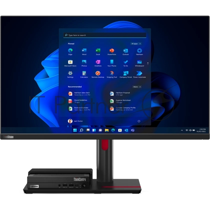 Монитор Lenovo ThinkCentre TIO Flex 27i 27 FHD(1920x1080) IPS AG, 6ms, 300cd, 1000:1, 4x USB 3.2 Gen 1 (1x BC), 1x USB-B 3.2 Gen 1, 1x HDMI 1.4, 1x DP 1.2, 1 x VGA, Tilt, Height Adjust TIO Flex Stand, 1Y