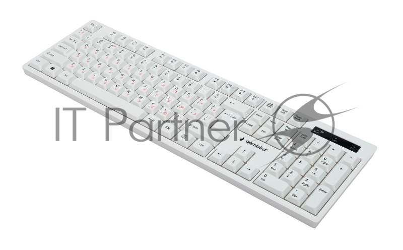 Комплект беспроводной клавиатура+мышь Gembird KBS-6000-W, 104кл+4кн, 12Fn, 800-1600 DPI, радиоканал, белый