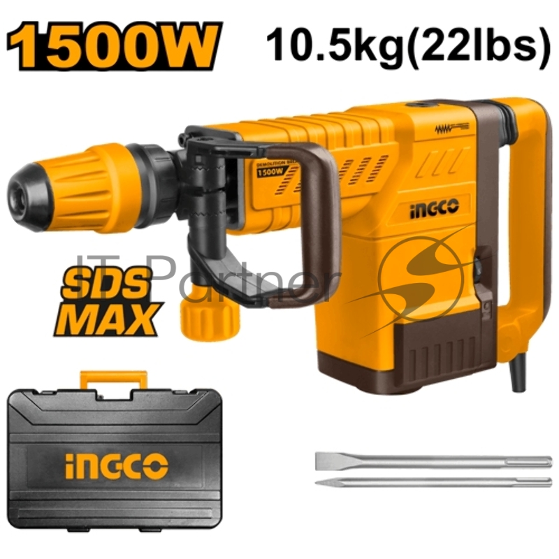 Отбойный молоток 1500Вт SDS-Max 6-25 Дж кейс SUPER INGCO PDB15006