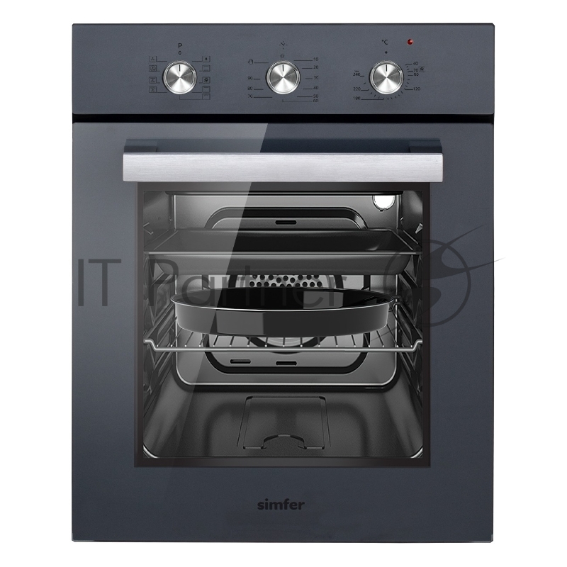 Электрический духовой шкаф Simfer B4EG19070, встраиваемый, серый