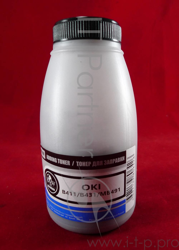 Тонер OKI B411/B431/MB491 Black (фл. 100г) B&W Premium (Tomoegawa) фас. Россия