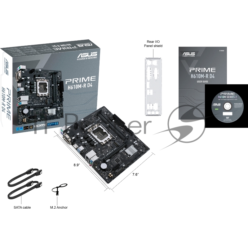 Материнская плата ASUS PRIME H610M-R D4-SI White Box Soc-1700 Intel H610 2xDDR4 mATX AC`97 8ch(7.1) GbLAN+VGA+DVI+HDMI