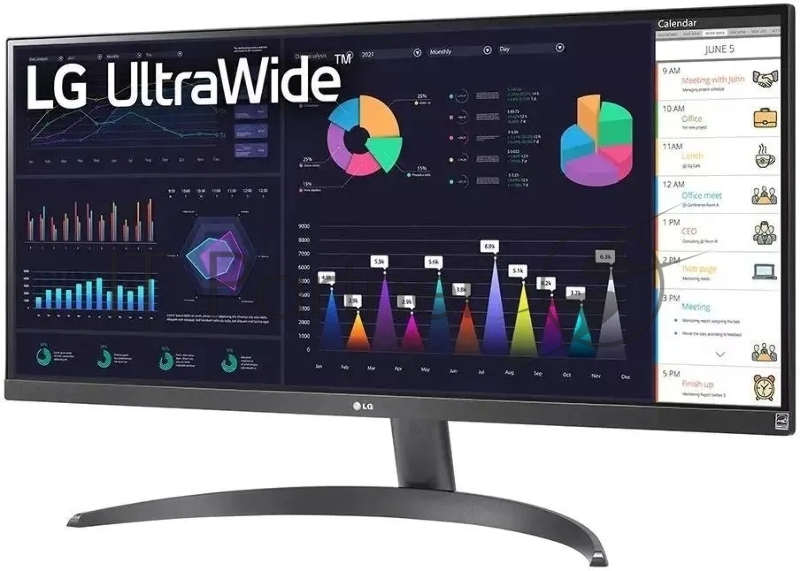 Монитор 29 LG UltraWide 29WQ500-B IPS 2560x1080, 100 Гц, 5 мс, 21:9, 250 кд/м2, 1xHDMI, 1xDP, выход на наушники, черный