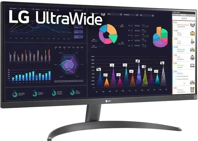 Монитор 29 LG UltraWide 29WQ500-B IPS 2560x1080, 100 Гц, 5 мс, 21:9, 250 кд/м2, 1xHDMI, 1xDP, выход на наушники, черный