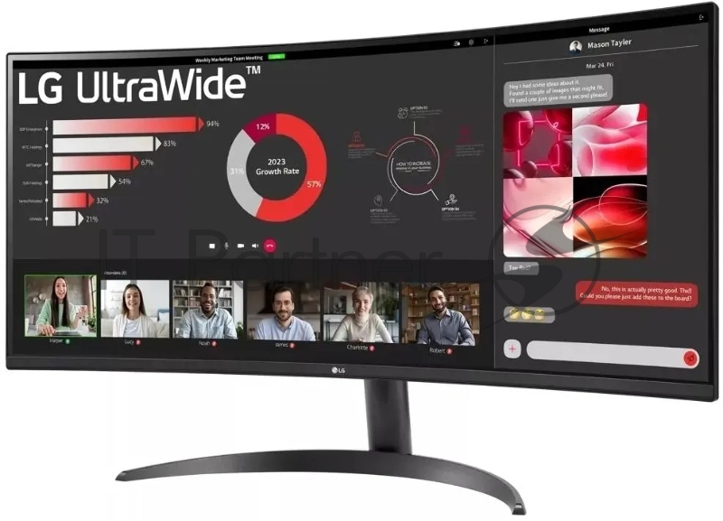 Монитор 34 LG UltraWide 34WR50QK-B VA LED 3440x1440 100Hz 5мс 21:9 300cd HDMI DP черный