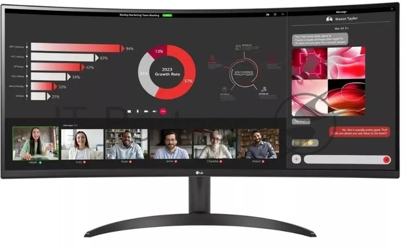 Монитор 34 LG UltraWide 34WR50QK-B VA LED 3440x1440 100Hz 5мс 21:9 300cd HDMI DP черный