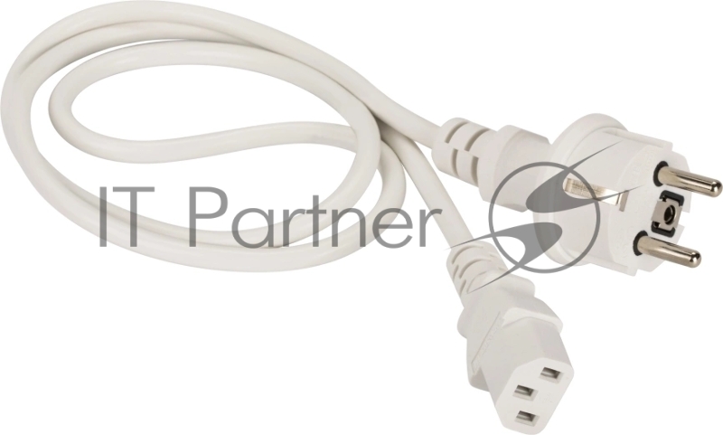 Шнур питания C13-Schuko, 3х0.75, 220В, 10А, белый, 3 метра