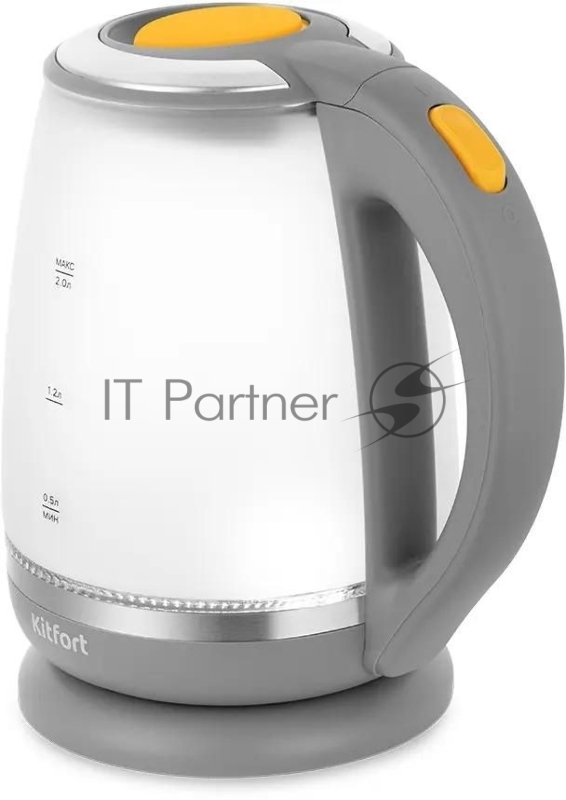 Чайник электрический Kitfort КТ-6602 2л. 2200Вт серый (корпус: стекло)