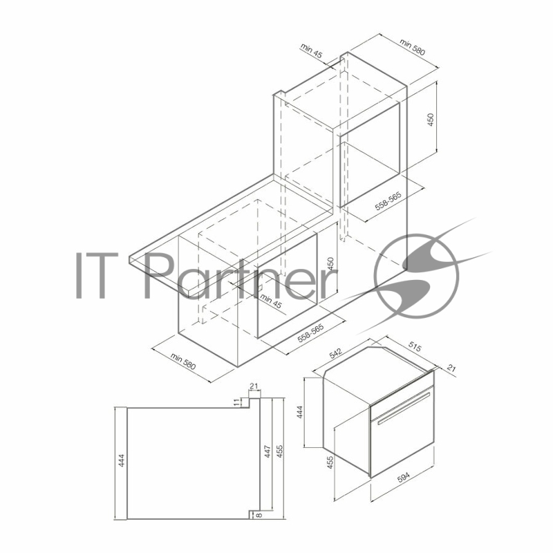 Встраиваемый духовой шкаф GRAUDE BWG 45.0 W