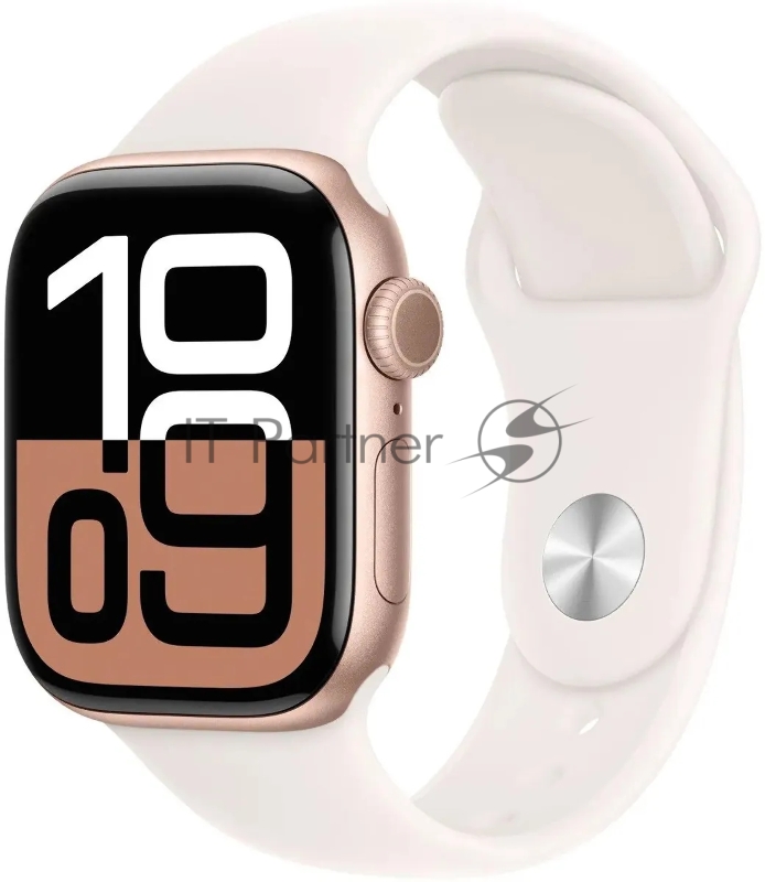 Смарт-часы Apple Watch Series 10 A2997 42мм OLED корп.розовое золото Sport Band рем.белый разм.брасл.:150-200мм (MWWJ3LW/A)