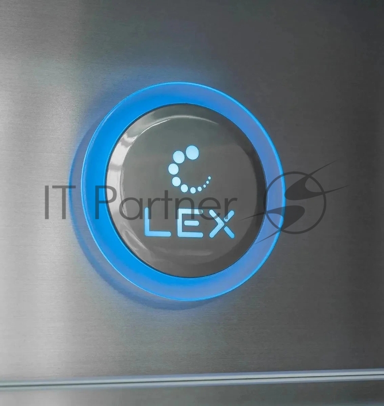 Холодильник LEX LCD505BmID синий/металл, двухкамерный, 321/144л, морозилка снизу, No Frost, Side by Side