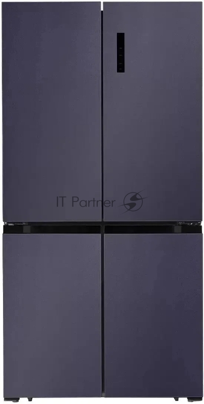 Холодильник LEX LCD505BmID синий/металл, двухкамерный, 321/144л, морозилка снизу, No Frost, Side by Side
