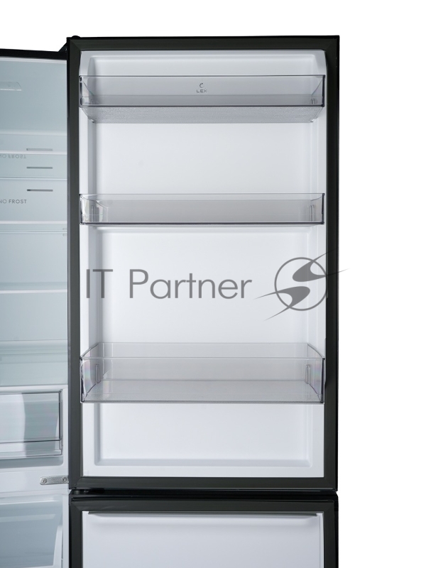 Холодильник LEX LKB185BLGIDMax, черный, двухкамерный 409/267л морозилка снизу, No Frost