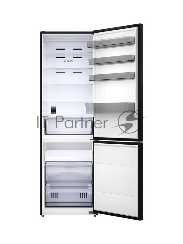 Холодильник LEX LKB201BLIDMax, черный, двухкамерный 456/314л морозилка снизу, No Frost