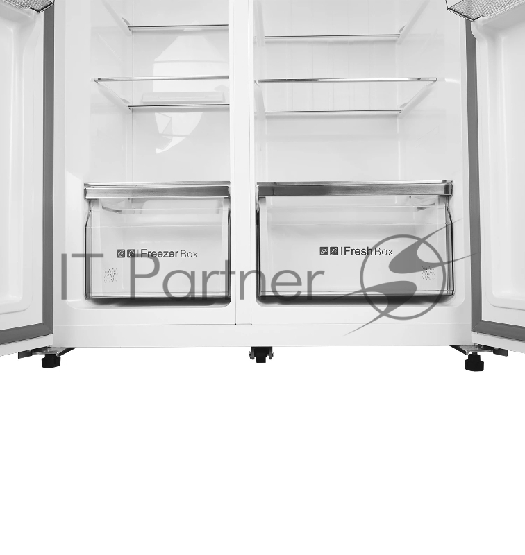 Холодильник LEX LSB530WHID wind белый, двухкамерный, 283/183л, морозилка слева, No Frost, Side by Side